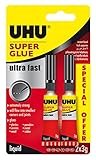 UHU 3-62686 Sekundenkleber Ultra Fast Liquid 2x3g Blister (Verpackung kann variieren)