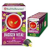 Bad Heilbrunner Kräutertee Basisch Vital - im Filterbeutel - Grüner Hafer, Lindenblüten & Brombeere - mit Zink für den Säure-Basen-Haushalt - idealer Begleiter für eine basische Ernährung - Gesundheit (5 x 20 Filterbeutel)