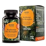 acáo Naturals Kurkuma Pro Komplex mit Extrakten aus Schwarzem Pfeffer und Weihrauch - mit Immun Komplex. Nahrungsergänzungsmittel mit Eisen, Kupfer und sekundären Pflanzenstoffen (180 Kapseln)