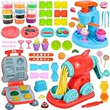 Ulikey Knete Dough Set für Kinder, 43 Stück Knete Set Knetwerkzeug und 12 Dosen Knete, Eismaschine Nudelmaschine Burgermaschine, Knete Set Spielzeug Geschenk für Mädchen Junge ab 3 Jahre