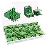 RUNCCI-YUN10 Paare 5.08mm Gerade 4-polig PCB Schraubklemme Anschluss Steckbare Typ+5,08 mm Pitch 2 Pins Plug-in Schraube PCB Terminal Block Stecker rechts Winkel(10 Paare)