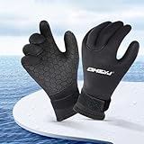 KOBONA 5 mm Fünf-Finger-Tauchhandschuhe, wasserdichte Neopren-Handschuhe, rutschfeste Surf-Handschuhe, Thermisch zum Tauchen, Schnorcheln, Surfen