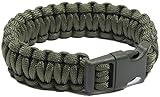 Paracord Survival Armband Olive, schwarz, Khaki Coyote tan, je nach Auswahl Outdoor ca 2,20cm breit, 18 BZW 23 cm lang, Notfallseil Cord (24,5cm Olive/grün)