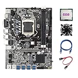 RUSWEST B75 Mining-Motherboard LGA1155 8XPCIE USB3.0 Miner-Motherboard mit G550-CPU + SATA-Kabel + RJ45-Netzwerkkabel + LüFter