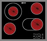 Bauknecht CTAR 9642 IN Glaskeramik-Kochfeld/4 Heizelemente/60 cm/4 SprintStar Kochzonen / Edelstahl