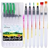 int!rend 6er Set Wassertankpinsel auffüllbarer Pinsel - 6x Wasserstifte Wasserpinsel Wassermalstifte - 6 Water Brush Pen Watercolor Brush Pen - 6er Pack Pinsel mit Wassertank