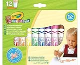 Crayola Mini Kids Filzstifte Kinder Auswaschbar, Malstifte Set Für Kleinkinder In 12 Verschiedenen Farbtönen, Ungiftige Filzstifte, Bastel Set, Fasermaler Kinder, Malstifte Kleinkinder Ab 1 Jahr