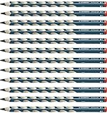 Ergonomischer Dreikant-Bleistift für Rechtshänder - STABILO EASYgraph in petrol - 12er Pack - Härtegrad HB