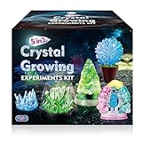 UNGLINGA Crystal Growing Kit, 5 Kristall-Zucht Experimentierset, Kristalle in deinen Lieblingsfarben, schneller Zuchterfolg, für Kinder, Mitbringsel, Geschenk