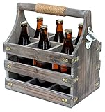 DanDiBo Bierträger aus Holz mit Öffner 93860 Flaschenträger Flaschenöffner Flaschenkorb Männerhandtasche Männergeschenke