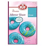 RUF Mirror Glaze Petrol, gebrauchsfertig im Beutel, hochglänzende Spiegel-Glasur zum Glasieren von Mousse-Torten, Gebäck & Muffins, glutenfrei, 1x100g