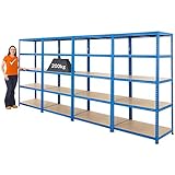 Certeo Mega Deal | 4x Schwerlastregal | HxBxT 178 x 90 x 60 cm | Tragkraft bis zu 200 kg pro Fachboden | Blau | Metallregal Kellerregal Lagerregal Werkstattregal Garagenregal Steckregal