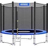 Monzana® Trampolin Ø 244 cm TÜV Rheinland GS Zertifiziert Komplettset inkl. Sicherheitsnetz Leiter Randabdeckung & Zubehör Kindertrampolin Gartentrampolin