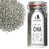 Chia Samen BIO 800g im Premium Drahtbügelgals | EDEL KRAUT - 100% reine Chiasamen Bio frei von jeglichen Zusatzstoffen und Gentechnik - Natur pur - chia seeds - Chia-Samen als Premium Superfood