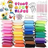 Modelliermasse Kit,36 Farben Ultraleichte Modellierung Lehm,DIY Formton mit Werkzeugen Zubehör,Lufttrockener Magischer Knete für Kinder,Polymer Ton Educational Kinder Spielzeug Set für Mädchen Jungen