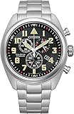 CITIZEN Herren Analog Quarz Uhr mit Titan Armband AT2480-81E, Schwarz