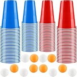 Kasanni Beer Pong Becher Set, 500ML Bierpong Becher Enthält 12 Tischtennisbälle und 50Becher, Beerpongbecher, Wiederverwendbare Partybecher für Weihnachten Party Geburtstag Festivals Hochzeit Camping