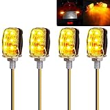 Yizhet 4 Stück 6LED Microblinker, Mini-Motorrad-Blinker Universal Wasserdicht mit E-Mark Bernstein Licht für 12V LED Motorrad Blinkleuchte Blinker Lampe Signal leucht