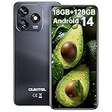 OUKITEL C51 Handy Ohne Vertrag - 18GB+128GB Smartphone Ohne Vertrag Android 13 6.8 Zoll, 5150mAh 13MP+5MP Kamera, Gesicht + Fingerabdruck,GPS, Dual SIM 4G Simlockfreie Handys 90Hz Bildschirm, Schwarz