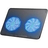 Retoo 12-15 Zoll Led Laptop Kühlpad mit 2 Lüfter und 6 Höhenverstellbar, Cooling Pad für Verhindere Überhitzung, Laptop-Kühlpad für Notebook, PS3 PS4 PS5 Xbox One, Laptop-Kühler Kühlventilator Schwarz