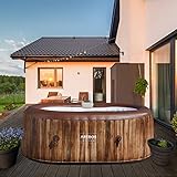 AREBOS Whirlpool | Aufblasbar | In- & Outdoor | 190x120 cm oval | 2 Personen | 90 Massagedüsen | mit Heizung | 550 Liter | Inkl. Abdeckung | Bubble Spa & Wellness Massage