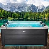 BRAST® Whirlpool MSpa Oslo mit Fester Außenwand | LED-Beleuchtung mit 20 einstellbaren Farben für 6 Personen | 160x160x65cm | 120 Massagedüsen | Ganzjähriger Einsatz Winterfest | In & Outdoor Pool