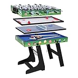 4 in 1 Multifunktionstisch Spieltisch Klappbar Tischkicker Spieletisch Multi Spieltisch Kicker Tischfußball Billardtisch Hockeytisch Tischtennistisch Geburtstag Weihnachten Geschenke 121.5x61x81.5CM