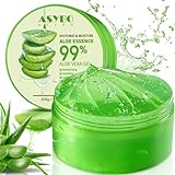 ASYBO 300 ML Aloe Vera Gel – 99% reine Aloe Vera Feuchtigkeitscreme für Gesicht und Körper, natürliche Aloe-Creme für trockene Haut, Sonnenbrand, Akne