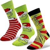 Shengruili 3 Paar Weihnachtssöckchen,Anime-Muster Socken,Herren und Damen Baumwolle Socken,Unisex Bunt Lustige Socken Winter Warme Socken