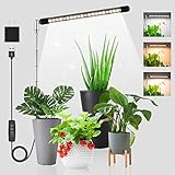 Kullsinss Pflanzenlampe LED Vollspektrum, höhenverstellbares Grow Light, Pflanzenleuchte für Zimmerpflanzen mit 3/9/12H Auto Timer, 10 Helligkeit, 3 Lichter Modi, Ideal für kleine Pflanzen