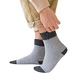 Warme flauschige Herren-Socken für den Winter, Korallen-Socken, mittelgroß, niedlich, einfarbig, einfarbig, grau, Einheitsgröße