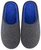 Mishansha Herren Damen Winter Hausschuhe Memory Foam Warm Leicht rutschfeste Indoor & Outdoor Pantoffeln mit Harte Sohle für Frauen Männer(Grau, 42/43 (Herstellergröße 290 mm))