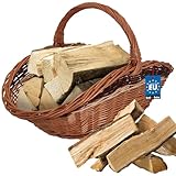 KOTARBAU® Weidenkorb für Kaminholz Holzkorb für Kaminholz Weide mit Henkel Kaminholzkorb Weide Holzkörbe Feuerholzkorb Brennholzkorb innen Weidekorb Holztragekorb