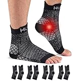 HUEGLO 4Paar Sprunggelenkbandage Orthopädische Kompressionssocken Neuropathie Knöchelbandage Arthritis Achillessehne Bandage Plantarfasziitis Fussbandagen Sprunggelenk Sport,Plantar Fasciitis Socks