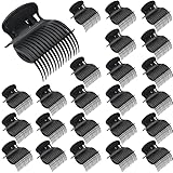 24 Stück Lockenwickler Clips, Hot Roller Clips, Lockenwickler Klauenclips Ersatz Roller Clips für Frauen Mädchen Hair Section (24 Stück Schwarz)