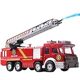 Srliya Feuerwehrauto-Spielzeug, Wassersprühpumpe, Feuerwehrauto, Lernspielzeug mit Ton- und Lichtsimulation, Elektrisches Feuerwehrauto, Kinder-Notfall-Feuerwehrauto, Spielzeugauto (Rot)