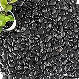 PIQIUQIU Schwarze Polierte Kieselsteine Steingarten Gehweg Garten Dekorative Steine 10-20mm 1KG