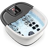 Fussbad fussbadewanne, fußbad massagegerät wasser elektrisch mit massage, foot massager fusbad, Relief mit Heizung Blasen Vibration Temperaturregelung, Pediküre Bimsstein, 22 Rollen 264 Massageknoten