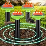 4 Stück Maulwurfschreck für Rasen, Ultraschall Maulwurfschreck Solarbetrieben, IP66 Wasserdicht Maulwurfschreck Groundhog Repellent, Sonic Mole Repeller für Hof Garten Rasen, Maulwurfschreck Outdoor