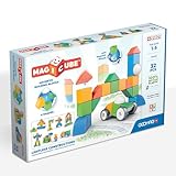 Geomag - Magicube 1+ Formen - Magnetische Blöcke für Kinder - 4 Farben und Formen - 32 Würfel - 1-5 Jahre - 100% Recyceltes Plastik