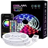 COOLAPA LED Strip 20M, Led Streifen RGB 5050, LED Stripes mit 40 Tasten IR-Fernbedienung APP Steuerbar Musikmodus, Sync mit Musik, Beleuchtung von Haus, Party, Küche, 2 Rollen von 10m