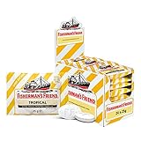 Fisherman’s Friend Tropical, 24er Vorratsbox, Exklusive Sorte: Ananas, Melone, Guave Geschmack, zuckerfrei, vegan, Bonbons für frischen Atem, 24x25g