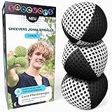 speevers XBalls Hohe Qualität Jonglierbälle Kinder Anfänger und Profi 3er Set, Jonglieren in 15 Farben, Jonglierset für Erwachsene, Anfänger Beanbags mit Tragetasche (Schwarz-weiß, 120g)