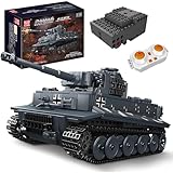 Mould King 20014 MOC Tiger-Panzer Ferngesteuert mit elektrischem Gyroskop und Sound Technik Transporter Tank, Technologie Klemmbausteine Bausatz （800+ pcs）