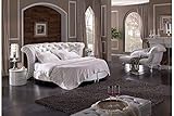 jvmoebel XXL Chesterfield Rundbett Bett Betten Rundes Bett Leder Polster Ehe Designer