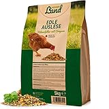 HÜHNER Land Hühnerfutter – Edle Auslese mit Oregano 5kg I Hühner Alleinfutter, OHNE GENTECHNIK & ZUSÄTZE, GVO frei, Ganzjahresmischung Körnerfutter für Hühner, Wachteln, Küken & Geflügel