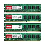 【DDR3 RAM】 GIGASTONE 32GB Kit (4x8GB) DDR3/DDR3L 1600MHz (1333MHz) PC3-12800 (PC3-10600) CL11 1.35V/1.5V 2Rx8 UDIMM 240 Pin Nicht-ECC ungepuffert PC Desktop Hochleistung Arbeitsspeicher Upgrade