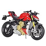 flrian Für Ducati Super Naked Car V4 S 1:18 Rot Original Werksautorisierte Simulation Legierung Motorrad Modell Spielzeugauto Geschenkbuch Motorrad-Modelle