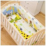 WXJHNYBS Babybett Umrandungen, 4-Seitig,Reine Baumwolle Babybett Umrandungen mit Matratze und Kissen, Bettnestchen Umrandung für Kinderbett,C-120x65cm