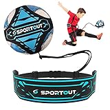 Sportout Fußball/Volleyball/Rugby Kick Throw Trainer Solo Fussball Trainingszubehör Fussball Geschenk Jungen Geeignet für Kinder und Erwachsene (Blau)